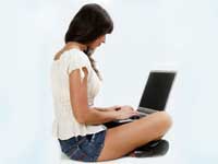 Girl with computer