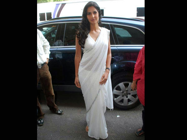 Transparent white saree