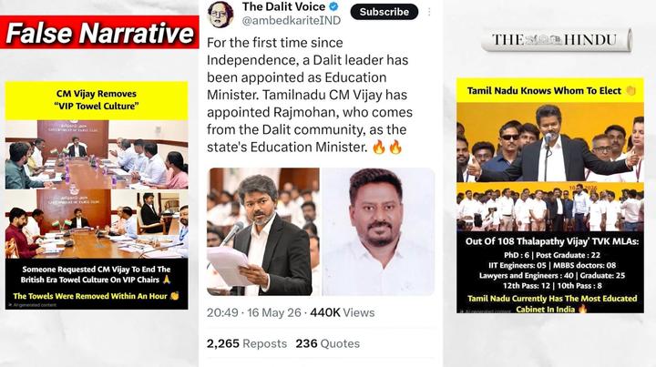 Post claiming first Dalit Education Minister since Independence Post claiming first Dalit Education Minister since Independence