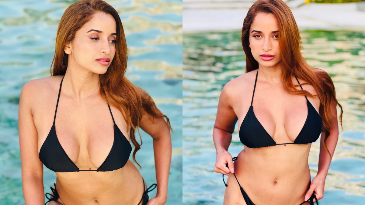 Pooja Bhalekar Turns Classic Black Swimwear Into Resort Luxury